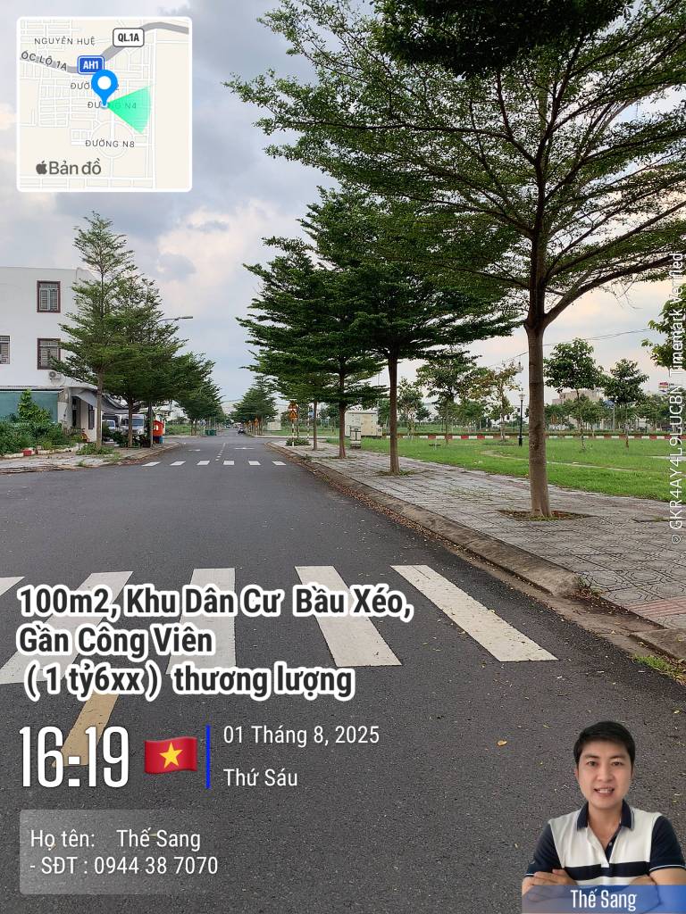 Bán đất 100m2 Tại Khu Dân Cư Bầu Xéo Trảng Bom, Sổ Riêng Thổ Cư 100%, Giá 1,65 tỷ